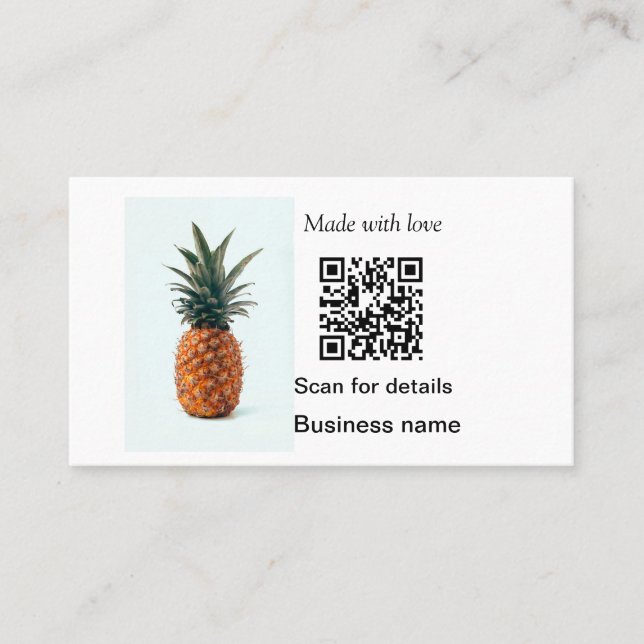 Einfache Ananas-Obstnahrung q oder Code Business D Visitenkarte (Vorderseite)