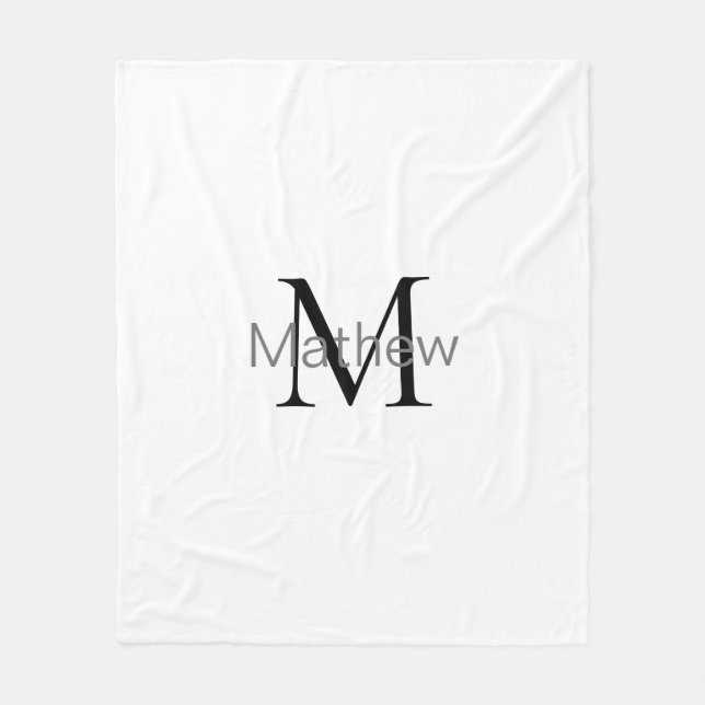 Einfache Anfangsbuchstabe Monogramm fügen Sie Ihre Fleecedecke (Vorderseite)