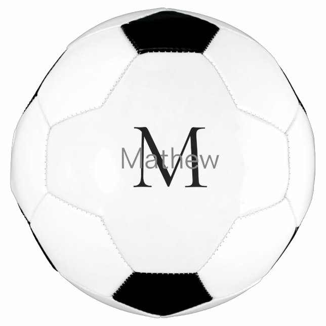 Einfache Anfangsbuchstabe Monogramm fügen Sie Ihre Fußball (Vorderseite)