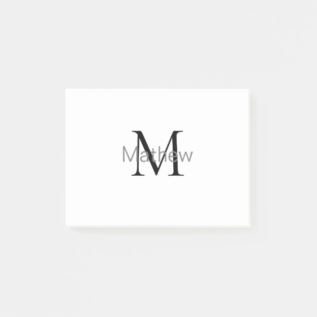 Einfache Anfangsbuchstabe Monogramm fügen Sie Ihre Post-it Klebezettel (Vorderseite)