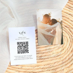 Einfache Anfangsbuchstaben Eleganter Foto-QR-Code- Begleitkarte