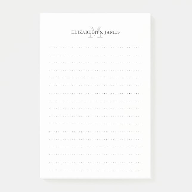 Einfache Anfangsbuchstaben für Monogramm gepunktet Post-it Klebezettel (Vorderseite)