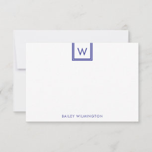 Einfache Anfangsbuchstaben in Box Deep Blue Schrei Mitteilungskarte