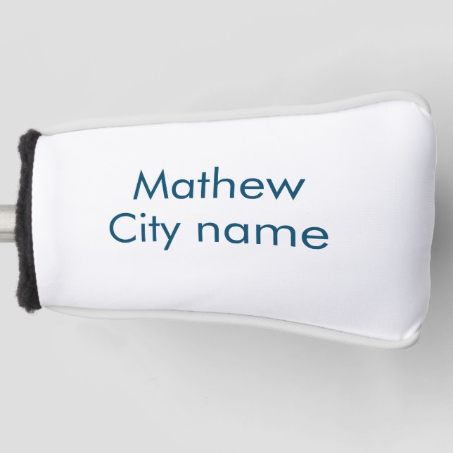 Einfache Anfangsbuchstaben Monogramm fügen Sie Ihr Golf Headcover (Vorderseite)