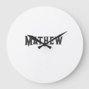 Einfache Anfangsbuchstaben Monogramm fügen Sie Ihr Große Wanduhr
