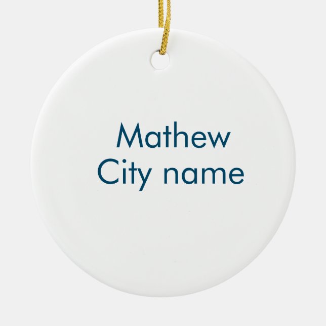 Einfache Anfangsbuchstaben Monogramm fügen Sie Ihr Keramik Ornament (Vorne)