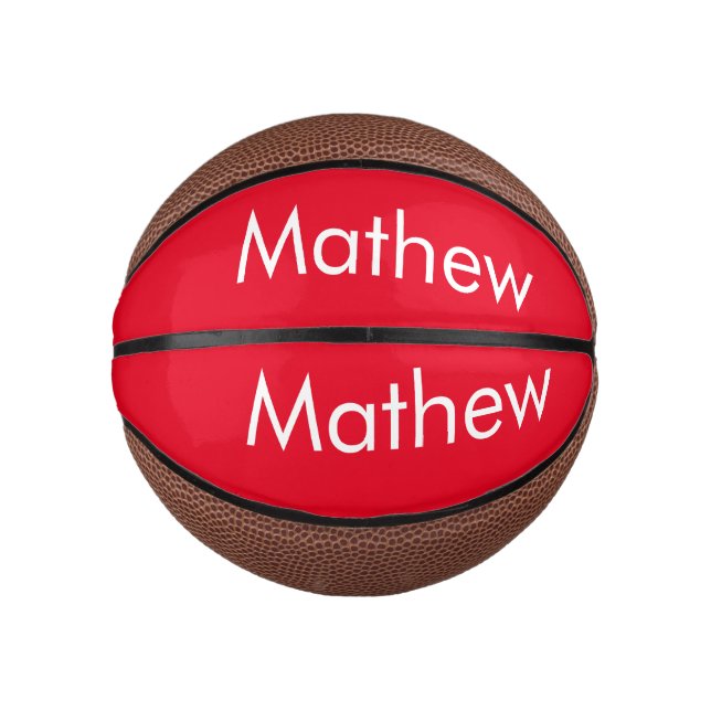 Einfache Anfangsbuchstaben Monogramm fügen Sie Ihr Mini Basketball (Vorderseite)