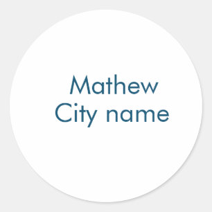 Einfache Anfangsbuchstaben Monogramm fügen Sie Ihr Runder Aufkleber