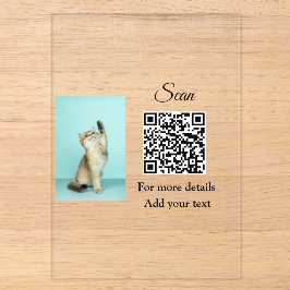 Einfache Angaben zum Tiernamen QR-Code hinzufügen  Acryleinladungen