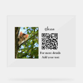 Einfache Angaben zum Tiernamen QR-Code hinzufügen Acrylschild