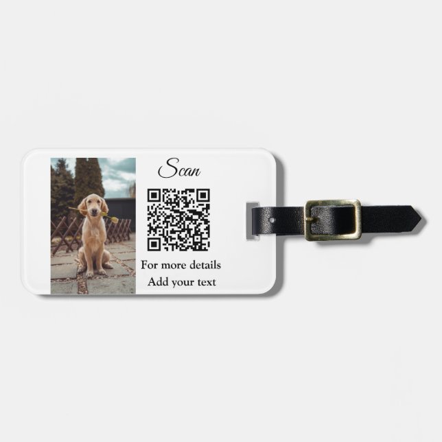 Einfache Angaben zum Tiernamen QR-Code hinzufügen  Gepäckanhänger (Vorderseite horizontal)