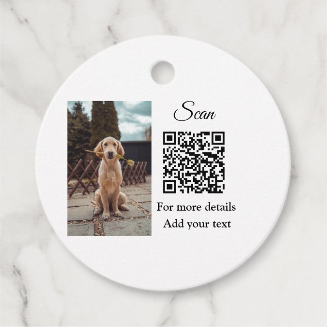 Einfache Angaben zum Tiernamen QR-Code hinzufügen  Geschenkanhänger (Vorderseite)