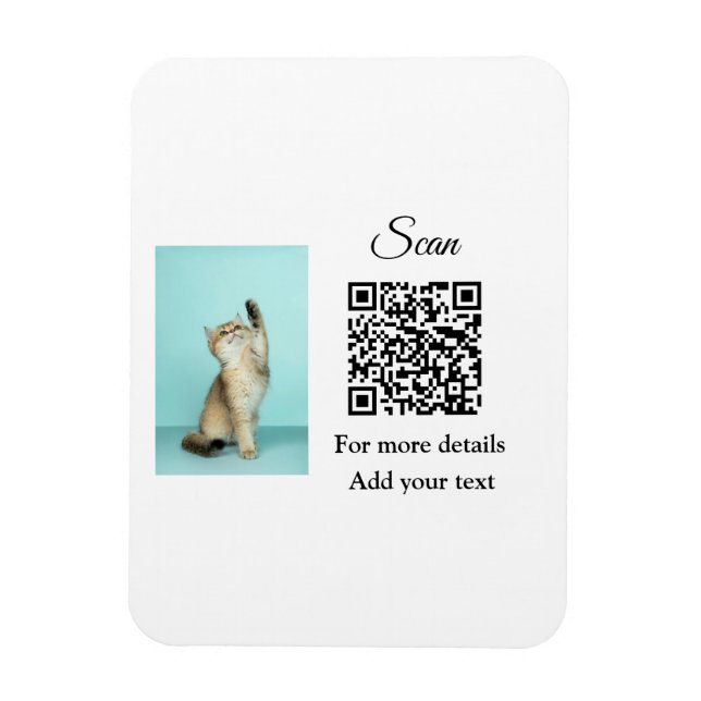 Einfache Angaben zum Tiernamen QR-Code hinzufügen  Magnet (Vertikal)