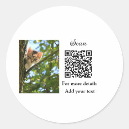 Einfache Angaben zum Tiernamen QR-Code hinzufügen Runder Aufkleber