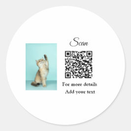 Einfache Angaben zum Tiernamen QR-Code hinzufügen  Runder Aufkleber