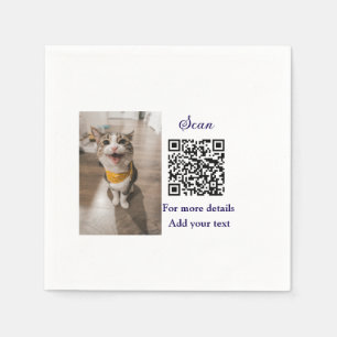 Einfache Angaben zum Tiernamen QR-Code hinzufügen Serviette