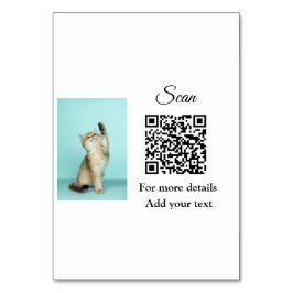 Einfache Angaben zum Tiernamen QR-Code hinzufügen  Tischnummer