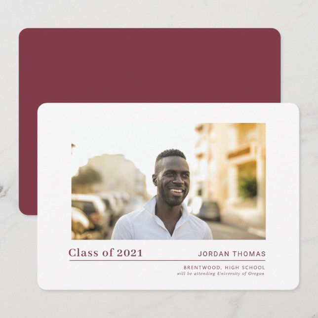 Einfache Ankündigung des Abschlusses an der High S (Vorne/Hinten)