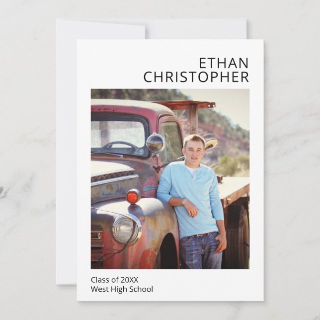 Einfache Ankündigung des modernen Fotos Abschluss  (Vorderseite)