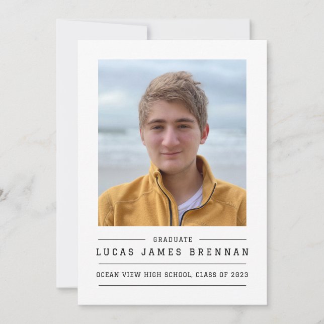 Einfache Ankündigung eines eleganten Abschlusses m (Vorderseite)