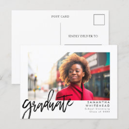Einfache Ankündigung eines Fotos als Graduate 2022 Postkarte