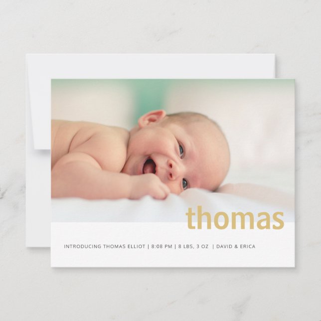 Einfache Ankündigung von "Bold Name Foto Baby" (Vorderseite)