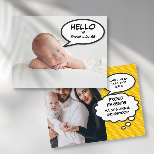 Einfache Ankündigung von Foto Baby (Simple Modern Photo Baby Birth Announcement)