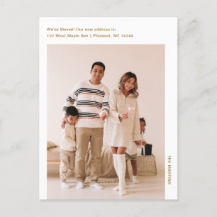 Einfache Ankündigung zum Verschieben Minimalistisc Postkarte