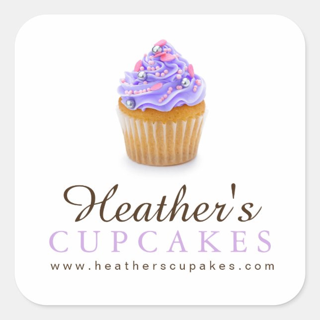 Einfache, anpassbare Cupcake Stickers (Vorderseite)