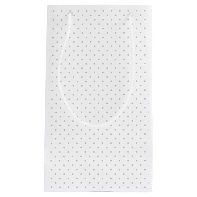 Einfache Anpassung der Farbe von grauen Mini-Polka Kleine Geschenktüte (Vorderseite)