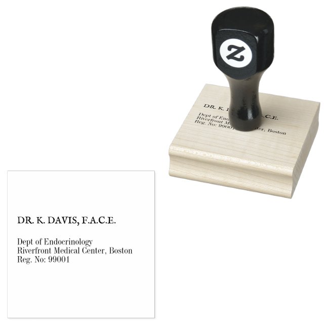 Einfache Anschrift des Doktoranden in Schwarz/Weiß Gummistempel (Stempel)