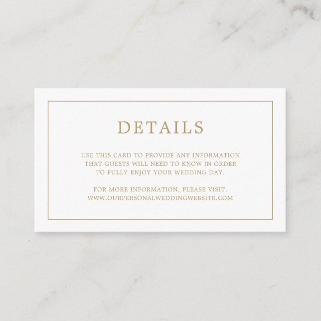 Einfache antike Gold Monogram Elegante Hochzeit Begleitkarte (Vorderseite)