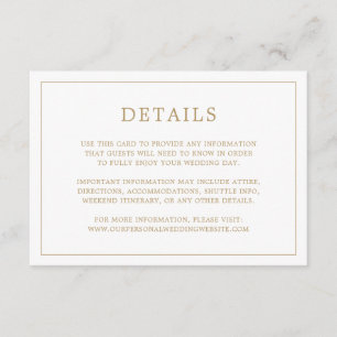 Einfache antike Gold Monogram Elegante Hochzeit Begleitkarte