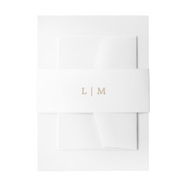 Einfache antike Gold Monogram Elegante Hochzeit Einladungsbanderole