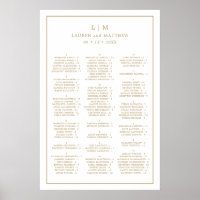 Einfache antike Gold Monogram Elegante Hochzeit