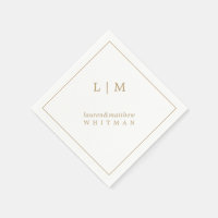 Einfache antike Gold Monogram Elegante Hochzeit