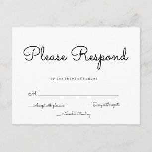 Einfache Antwort Hochzeit rsvp Postkarten