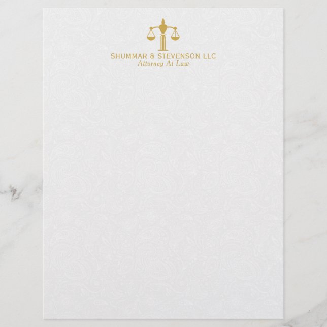 Einfache Anwälte bei Law Simple Gold Scale & Borde Briefbogen (Vorderseite)