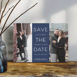 Einfache Anweisung Zwei Fotos Save the Date
