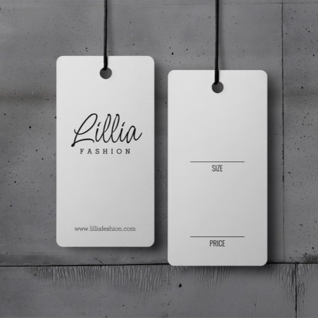 Einfache Anzeige der Preiskarte für weiße Kleidung (Von Creator hochgeladen)