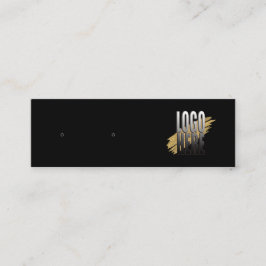 Einfache Anzeige mit schwarzem Logo mit QR-Code Mini Visitenkarte