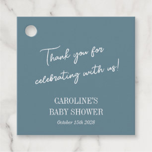 Einfache Aquamarin Blue Minimalistisch Custom Baby Geschenkanhänger