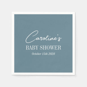 Einfache Aquamarin Blue Minimalistisch Custom Baby Serviette