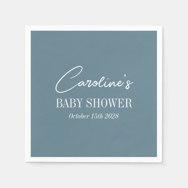Einfache Aquamarin Blue Minimalistisch Custom Baby Serviette (Vorderseite)