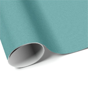 Einfache aquamarine Herringbone-Tweed niedlichen U Geschenkpapier