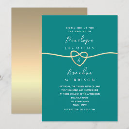 Einfache Aquamarine Hochzeit Einladung