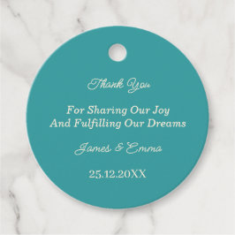 Einfache Aquamarine Hochzeit Geschenkanhänger