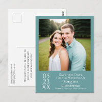 Einfache Aquamarine Hochzeit Sichern Sie das Date-