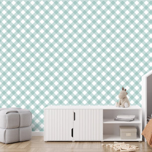 Einfache aquamarine Karo Gingham kariert Tapete