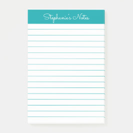 Einfache Aquamarine Linde Personalisiert Post-it Klebezettel